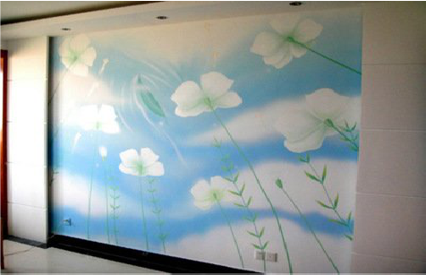 益阳画墙绘怎么画好白云的蓬松感？